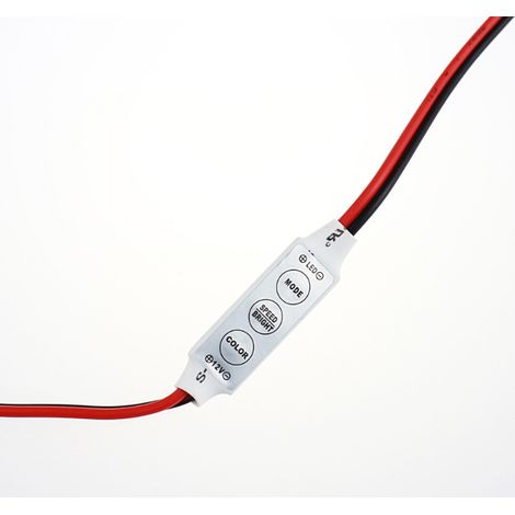 Contrôleur monochrome pour ruban LED, mini contrôleur 12V à 3 boutons, variateur pour ruban LED monochrome.