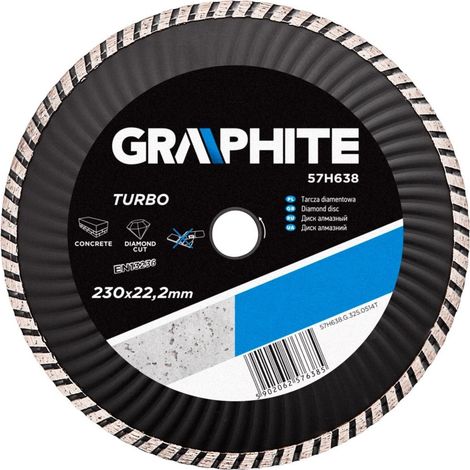 Disco de diamante de 230 x 22,2 mm, onda turbo