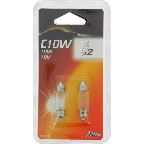 XLTECH 2 ampoules Navettes C10W 12V