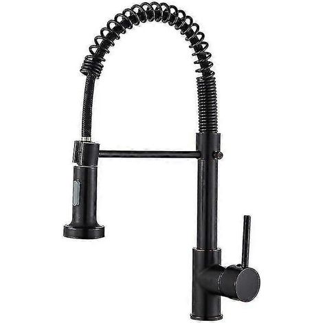 Robinet mitigeur de cuisine noir mat avec douchette extensible (1/5)