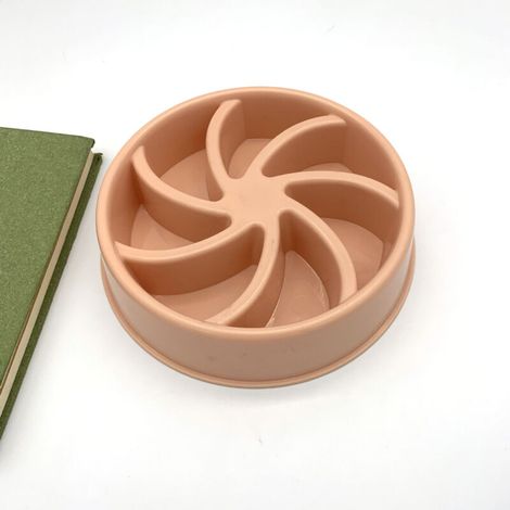 Anti-choking, slow food pet bowl (orange/pink) (1/5)