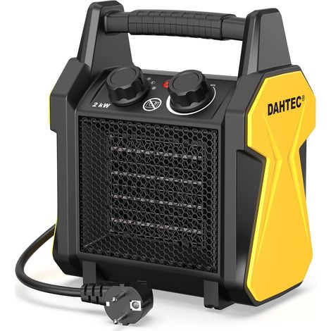 Radiateur électrique 2000W - Chauffage Soufflant Ceramique  Chauffe Rapide, Sécurité anti-surchauffe/basculement, Portable, Idéal pour la Maison, Atelier et la Chantier (1/5)