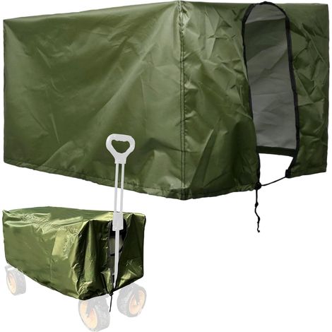 Housse de Chariot à Main Pliable, Housse de Pluie pour Chariot, Housses de Protection pour Chariots D'Extérieur, Housses Imperméable Oxford pour Jardin Camping, 90x50x45cm (Vert Armée) (1/5)