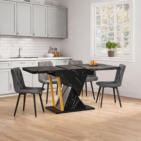 Table de salle à manger en mDF métal 110 x 80 x 76 cm (1/5)