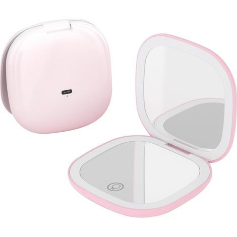 5X Magnifying Mirror, USB-C Rechargeable LED, 3 Light Modes, Touch Control, Travel Makeup (1/5)