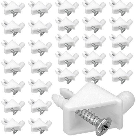30 staffe per mensole bianche da 5 mm, adatte ai sistemi di scaffalatura IKEA PAX e BILLY e agli armadi completi, utilizzabili come pezzi di ricambio. (1/5)