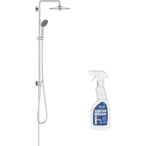 Columna de ducha GROHE con desviador manual Vitalio Joy 260 Chrome + limpiador GroheClean (1/5)