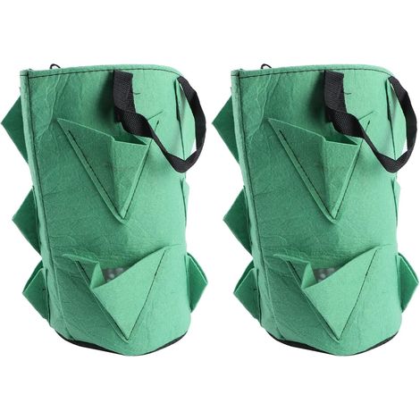 Sacs de plantation fraisiers SEWACC en plastique non tissé, 2 suspendus verts (1/5)