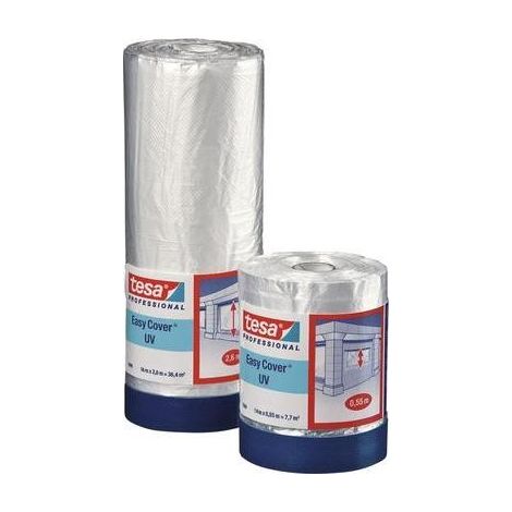 Tesa – Film de peinture UV auto-adhésif 550 mm x 14 m – Ruban adhésif en tissu pour surfaces rugueuses – Protection intérieure et extérieure