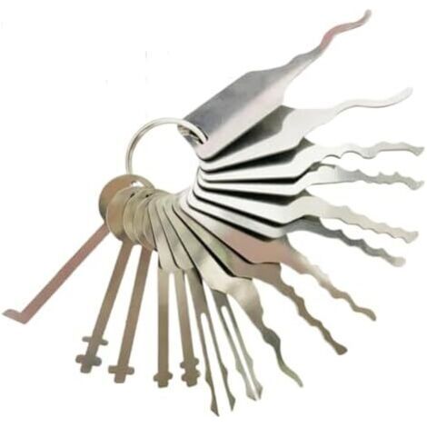 Kit d'outils d'ouverture de porte - Outil pour débutants et professionnels, outil réparation crochetage, convient serrures voiture électriques, armoires classement, disques (1/5)