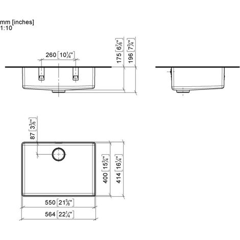 DORNBRACHT 38551004-86 Évier unique SÉRIE NEUTRE 38551004
