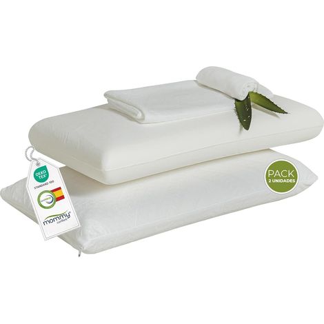 Lot 2 Oreillers Mémoire Forme 70X40 Ergonomique Cervical Soutien Tête Orthopédique Housse Lavable Déhoussable Coussin Souple Confort Nuit Anti Douleur Oeko Tex Doux (1/5)