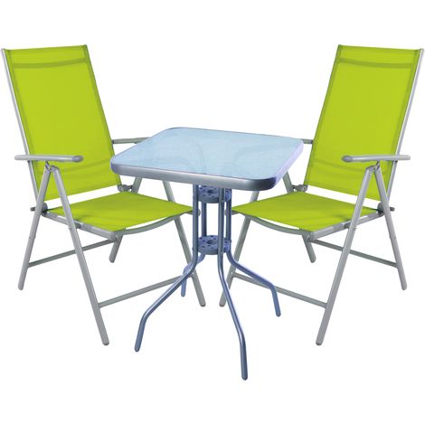 Bistrogarnitur 3-teilig 60x60cm Silbergrau/Lime-MMC33081+2xMMC5000GG (1/3)