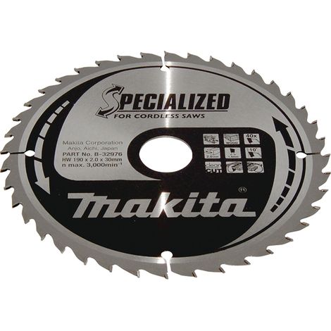 MAKITA B-32976 Specialized TCT for wood 190mm x 30mm x 40T