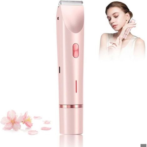 Tondeuse bikini électrique - AURUMAREPL - 2-en-1 - Rose - Bikini, visage, jambes et aisselles - Pour femme (1/4)