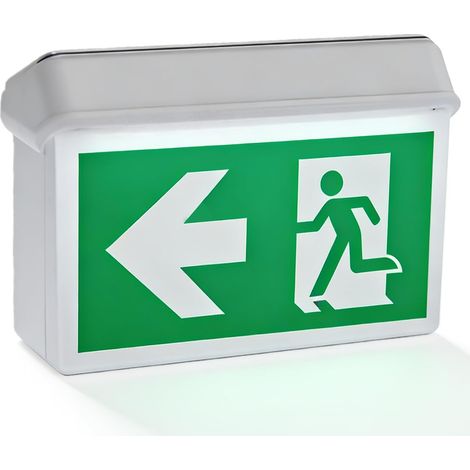 Éclairage De Secours Led, Éclairage De Sortie De Secours, Lampe De Secours, Ip30, Pictogrammes, Avec Batterie De Secours 3h, Luminaire Permanent Pour Établissements Publics (1/5)