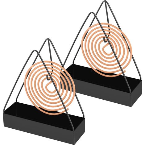 Porta incenso a spirale, 2 spirali antizanzare in metallo, porta incenso triangolare con supporto, spirale portatile interamente in metallo da appendere per camera da letto, soggiorno, cucina, ufficio (1/5)