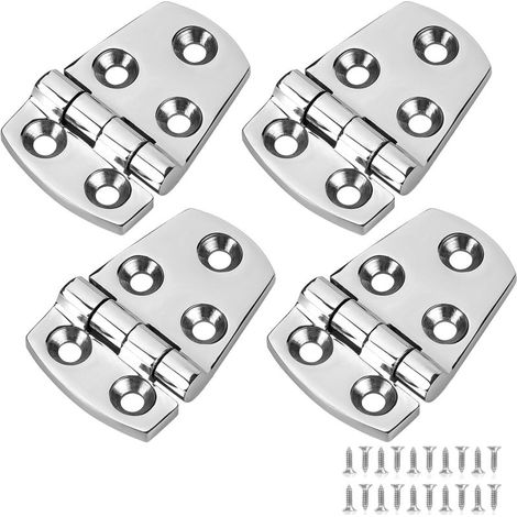 Charnière de panneau de trappe marine en acier inoxydable 316 (jeu de 4 pièces), charnière à cinq trous, 5738×4 mm, avec vis M520