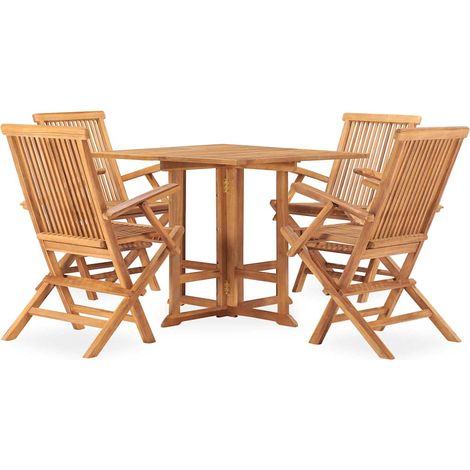 Maison Exclusive - Set da Pranzo da Giardino 5 pz Pieghevole in Massello di Teak (1/5)