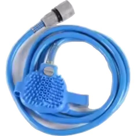 Spruzzatore per la toelettatura degli animali domestici, tubo flessibile, spazzola massaggiante in silicone, blu (1/2)