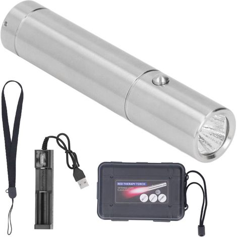 Red LED Flashlight with 3 Light Sources (630, 660, 850nm) for Physiotherapy and Beauty, Infrared Flashlight (1/5)