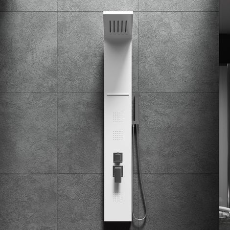 Colonna doccia pannello idromassaggio effetto cascata YH8122 MADRID Bianco (1/2)