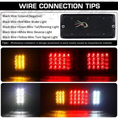 Deux paquets contenant un total de 40 feux arrière, feux de freinage, clignotants et feux de recul à LED pour remorque. Étanche et compatible avec les camions, camping-cars, SSV et bateaux de 10 à 30 (1/3)