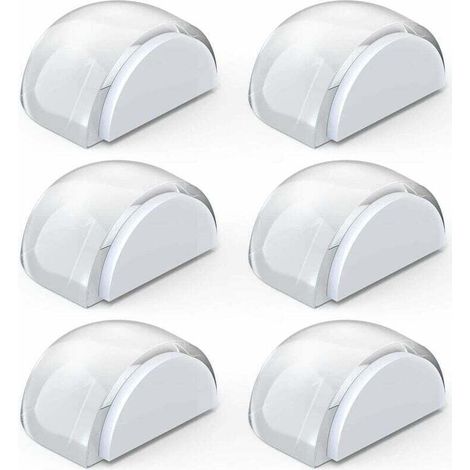 Butées de Porte Transparentes Stop-Porte Adhésif au Sol et Parquet, Butoirs de Porte Protection de Portes et Murs, 6pcs(Demi - carré) (1/4)