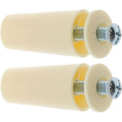 2x Butée d'arrêt de lame finale de volet roulant cône Ø22mm longueur 40mm en PVC avec rondelle et vis Store Fenêtre Enroulement Déroulement Coffre Universel, ivoire (1/4)