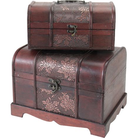 HMF 6411700 Schatztruhe, Schatzkiste, Holzkiste Japan, 2er Set (1/5)