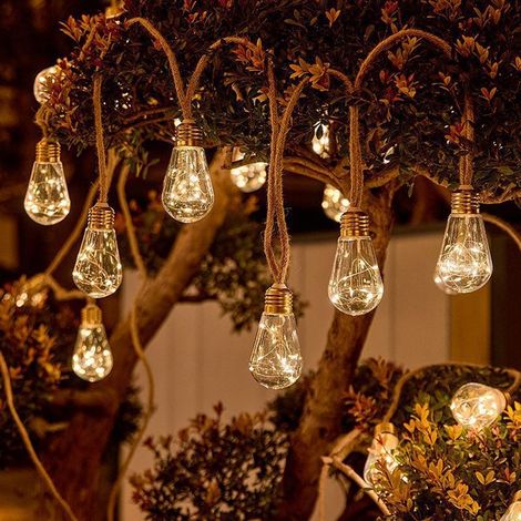 Außenleuchten für den Garten – 10 Ampullen – 5,5 m – – Incassable – Étanche – 8 Modi – Guirlande leuchtende féérique pour (1/5)