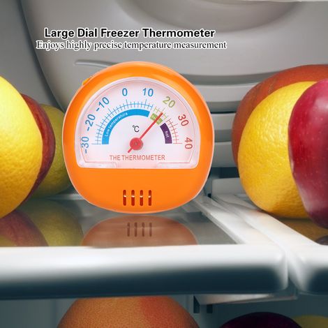 Kühlschrank- und Gefrierschrankthermometer, großes gelbes Zifferblatt, mechanisch, präzise, gut ablesbar, ideal für Kühlschrank und Kühlraum. (1/5)
