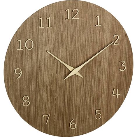 TFA Dostmann 60.3072.23 Quarzo Orologio da parete 29.8 mm x 4.1 mm x 29.8 mm Legno (scuro) (1/4)