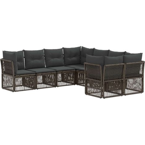 Conjunto de sofás de jardín 8 uds. 8-Número de plazas Gris vidaXL (1/5)