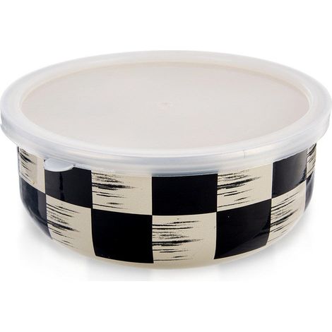 Bol esmaltado con tapa, recipiente para alimentos, ensaladera, tablero de ajedrez (1/5)