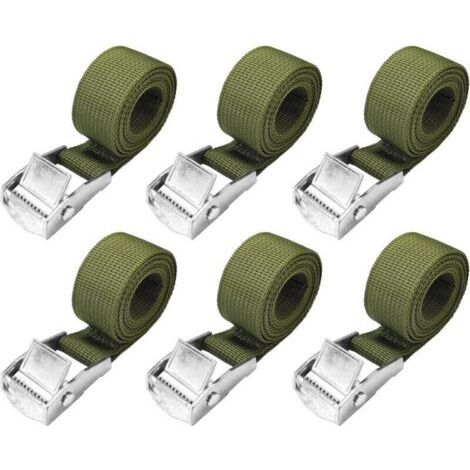 m Spanngurte – 6er-Pack kurze Ratschengurte mit 25-mm-Schnalle, Tragkraft 250 kg, Fahrradträgergurt, Motorradgurt, extrem robust