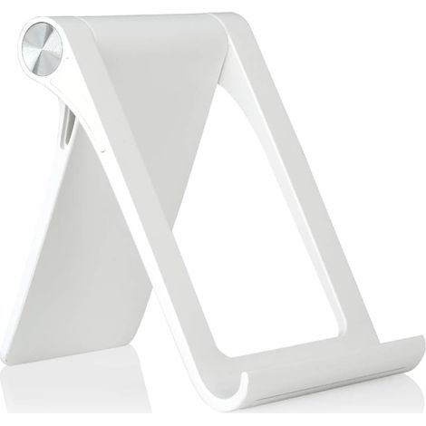 Soporte ajustable y portátil para tabletas, lectores electrónicos y teléfonos inteligentes: antideslizante, con ángulo ajustable para escritorio y cama.