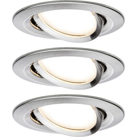 Paulmann 93447 Nova Einbauleuchte 3er Set LED LED 18 W Eisen (gebürstet)