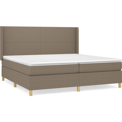 Maison Exclusive - Cama box spring con colchón tela gris taupe 20