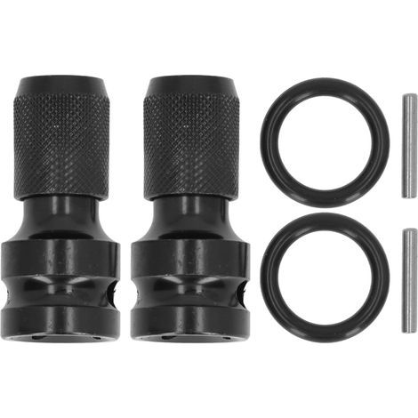 2 Sets of 1/2in Square to 1/4in Hex Quick Release Socket Adapter Converter for Drill Wrench (1/5)