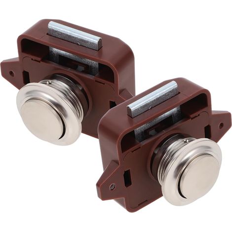 2 Boutons de verrouillage pour armoire de caravane/yacht, marron (1/5)