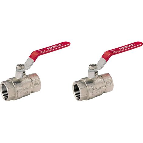 lot de 2 vanne, poignée réversible 3/8", filetage iso 228, rouge, haute température, système d'étanchéité (1/3)