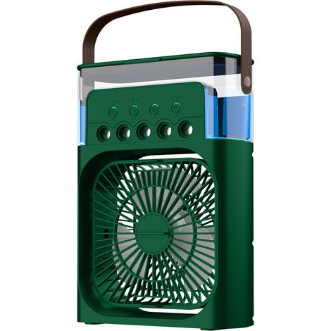 Mini climatiseur portable avec ventilateur, humidificateur et lumière LED multicolore 3 en 1-AquaForge