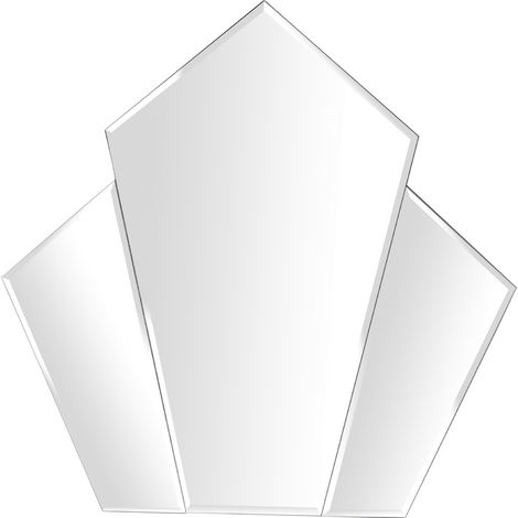 Miroir triple forme 80 x 8 x 80 cm (1/2)