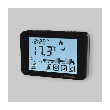Cronotermostato Digitale Mirus Touch Programmazione Giornaliera/Settimanale Nero