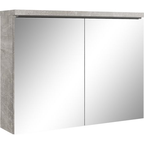 Badplaats Spiegelschrank Paso 80 x 60 cm Beton Grau - Badezimmer