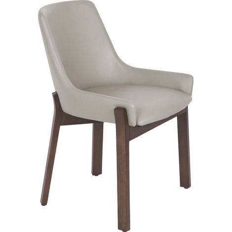 Chaise en noyer avec assise rembourrée - Beige (1/5)