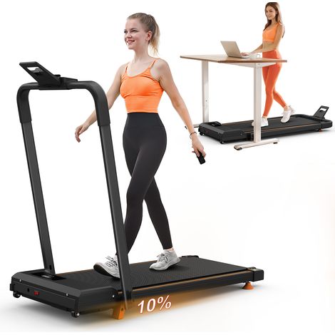 Tapis de marche pliable incliné 3-en-1 acier noir HAVRYA (1/3)