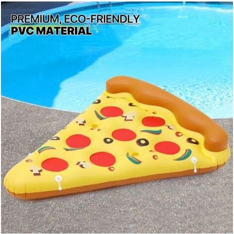 Hamac Gonflable Piscine - Pizza gonflable géante 180 cm x 150 cm matelas flottant en PVC pour piscine lac ou plage, avec valve de gonflage rapide (1/5)