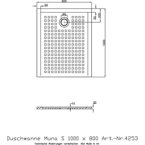 Receptor De Ducha Hoesch Muna S Con Antideslizante 1000X800X30Mm Blanco